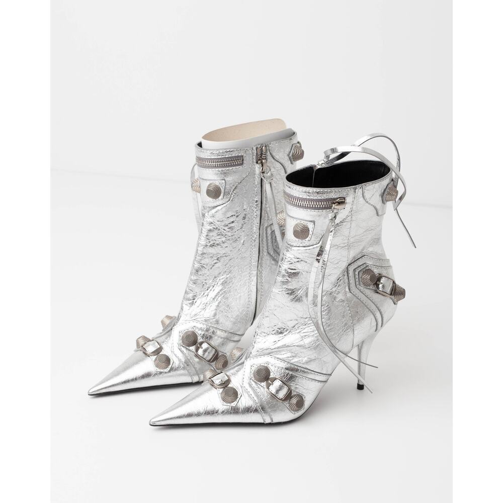 Balenciaga Cagole 90mm Metallic Ankle Boots NWT Size 37